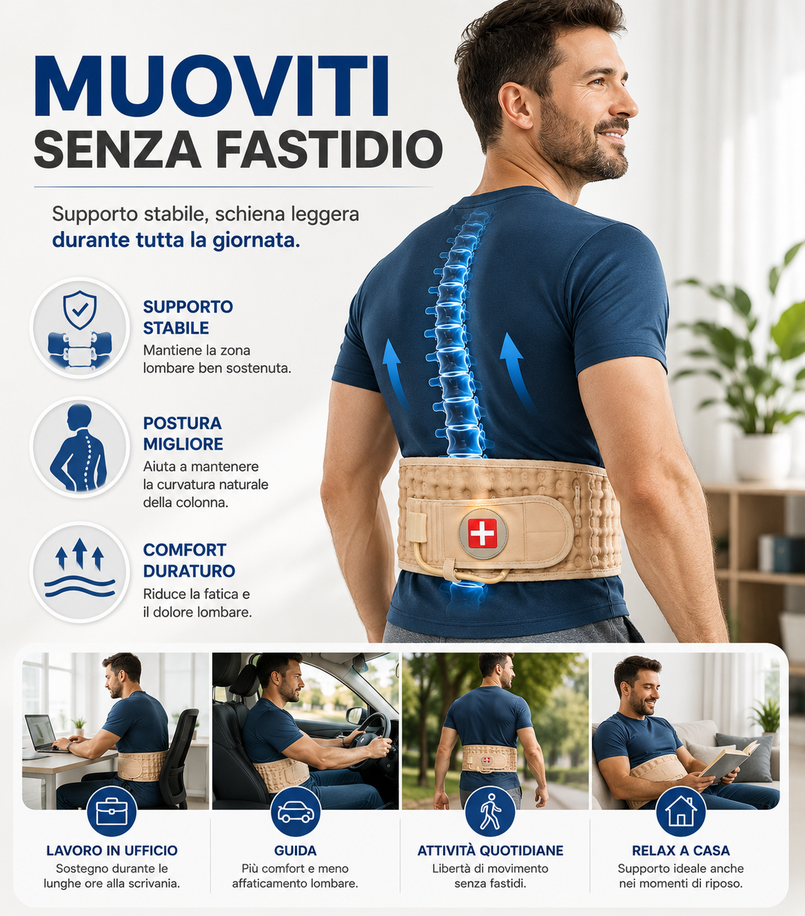 Fascia Decompressione Lombare Gonfiabile