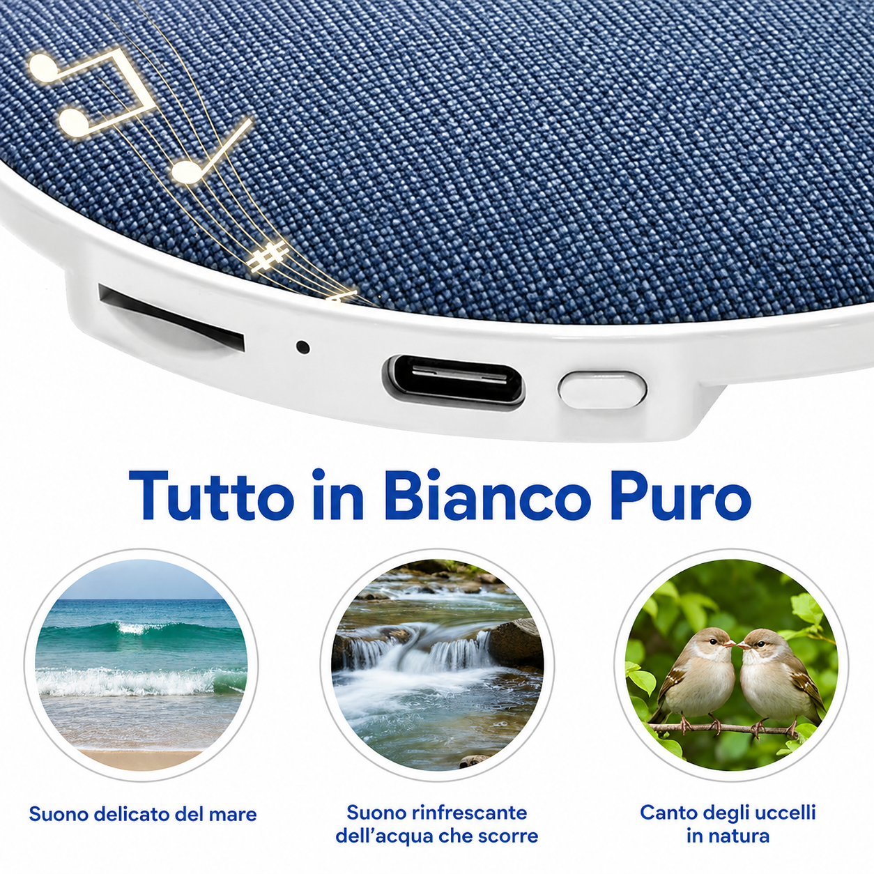 Altoparlante Bluetooth da cuscino per dormire, con rumore bianco e funzione timer