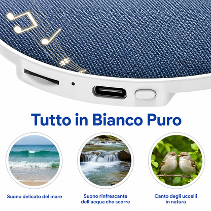 Altoparlante Bluetooth da cuscino per dormire, con rumore bianco e funzione timer