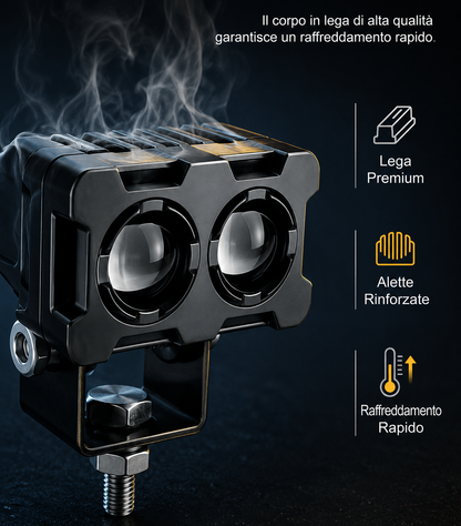 Faretti LED Moto Trattamento Mini Universali 12V 60W