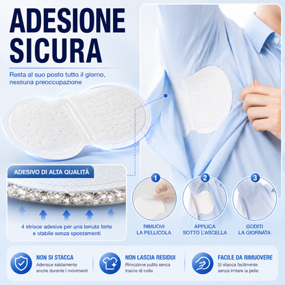 Cuscinetti ascellari invisibili, traspiranti e assorbi-sudore – Unisex, discreti e a prova di sudore