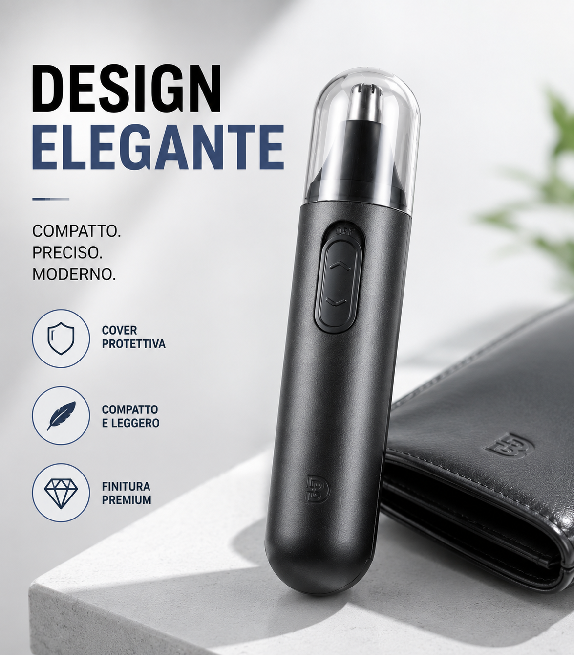 Trimmer per Naso e Orecchie – Rasoio Elettrico Multiuso 360° Portatile