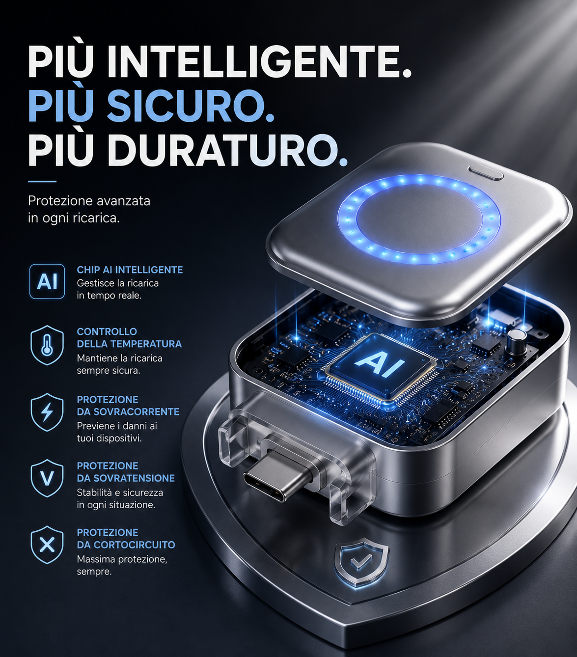 Adattatore USB C con Spegnimento Automatico al 100%