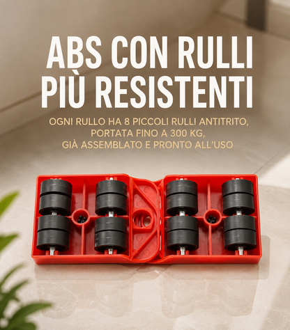 💥 Kit Sollevatore Per Mobili Pesanti Con Ruote Girevoli 360 Gradi