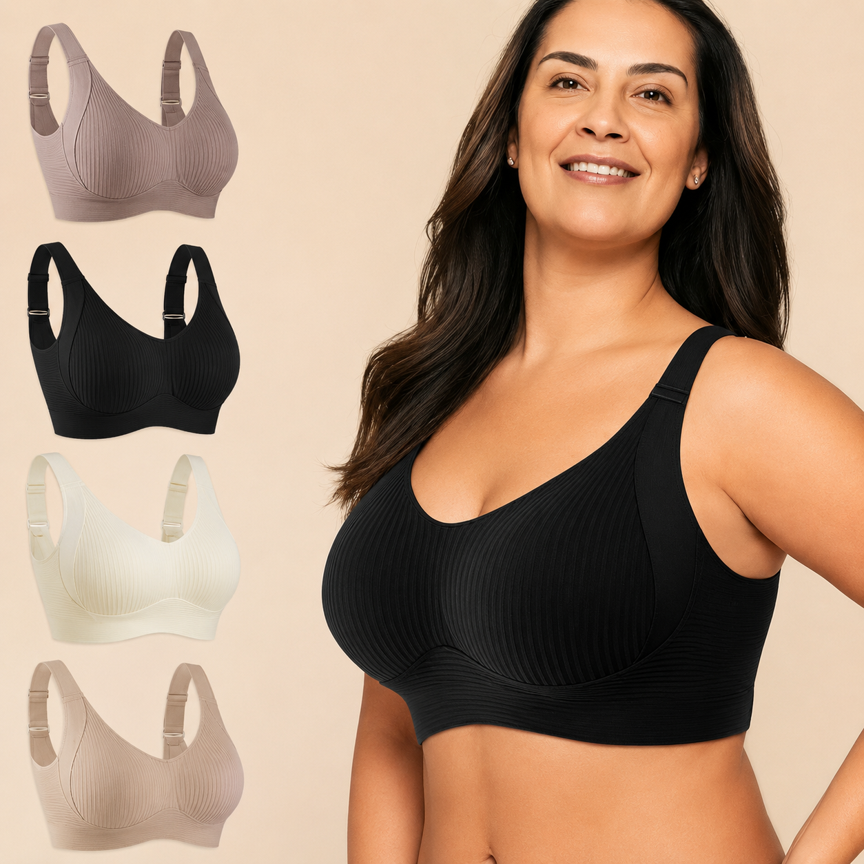 Set da 4 Reggiseni Senza Ferretto con Sostegno Morbido – Comfort e Delicatezza
