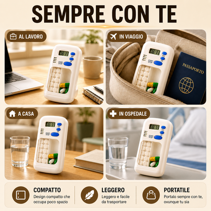 Portapillole Tascabile Intelligente Con Promemoria Giornaliero Allarme