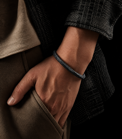 Bracciale Uomo Wu Teng Artigianale Nero