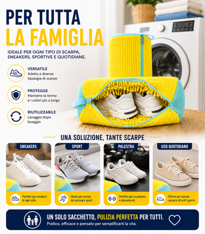 Sacco Lavapanni per Scarpe in Microfibra