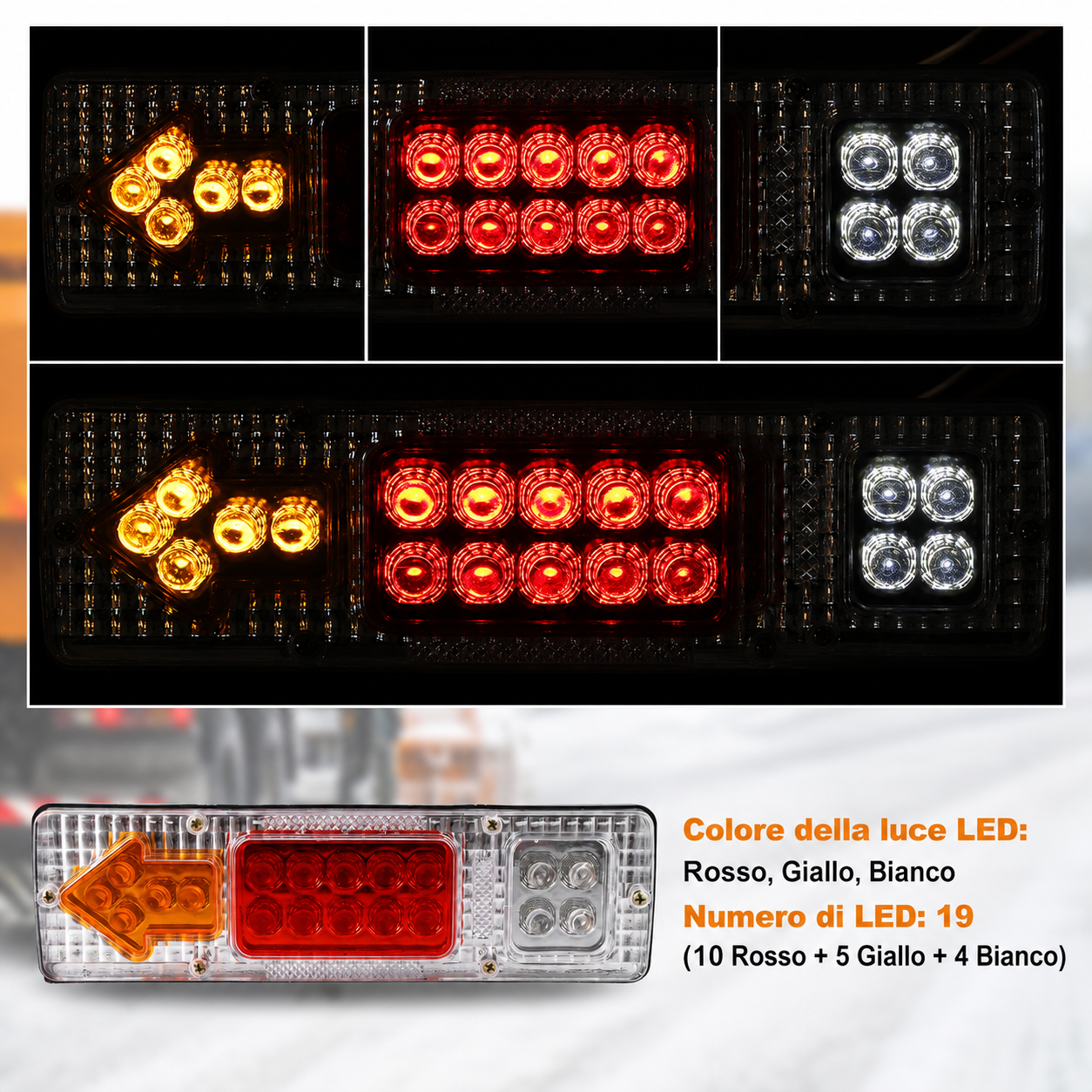 Fanale Posteriore LED Multifunzione per Camion e Rimorchi