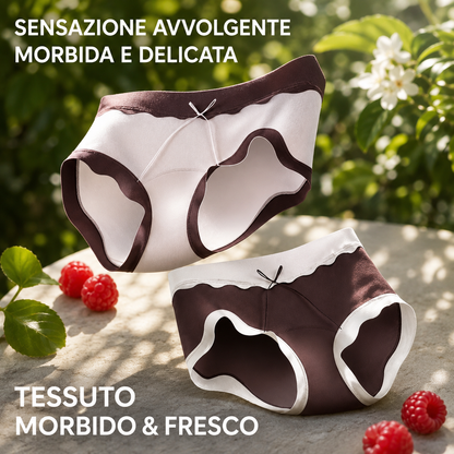 🍫 Confezione Regalo Intimo al Cioccolato – Dolce & Raffinato, Materiale in seta Tencel morbida e liscia, design aderente che valorizza le forme, Tecnologia antibatterica, antiumidità e protezione completa delle parti intime