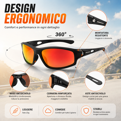Occhiali Da Sole Sportivi Polarizzati UV400 Leggeri Per Esterni