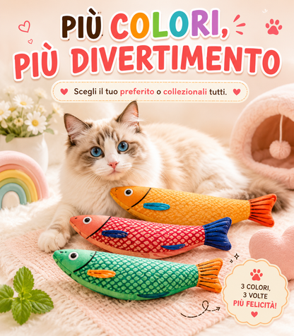 Gioco per Gatti Pesce in Peluche con Erba Gatta