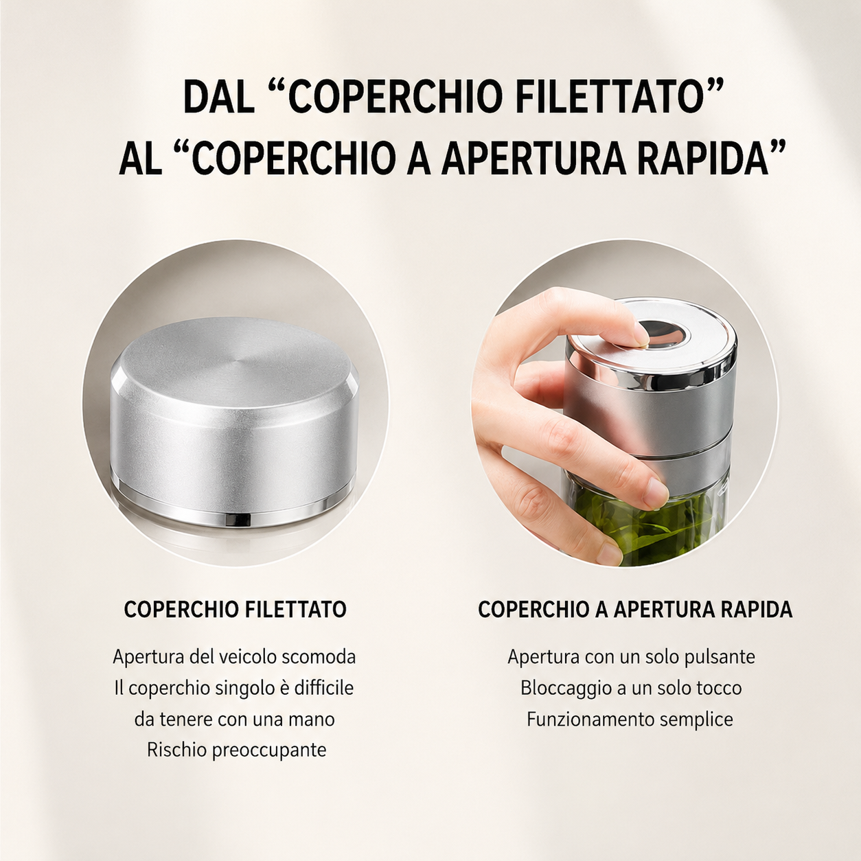 Bottiglia Termica in Vetro per Tè con Scatto