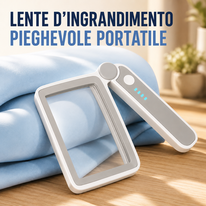 Lente d’ingrandimento quadrata ricaricabile a LED