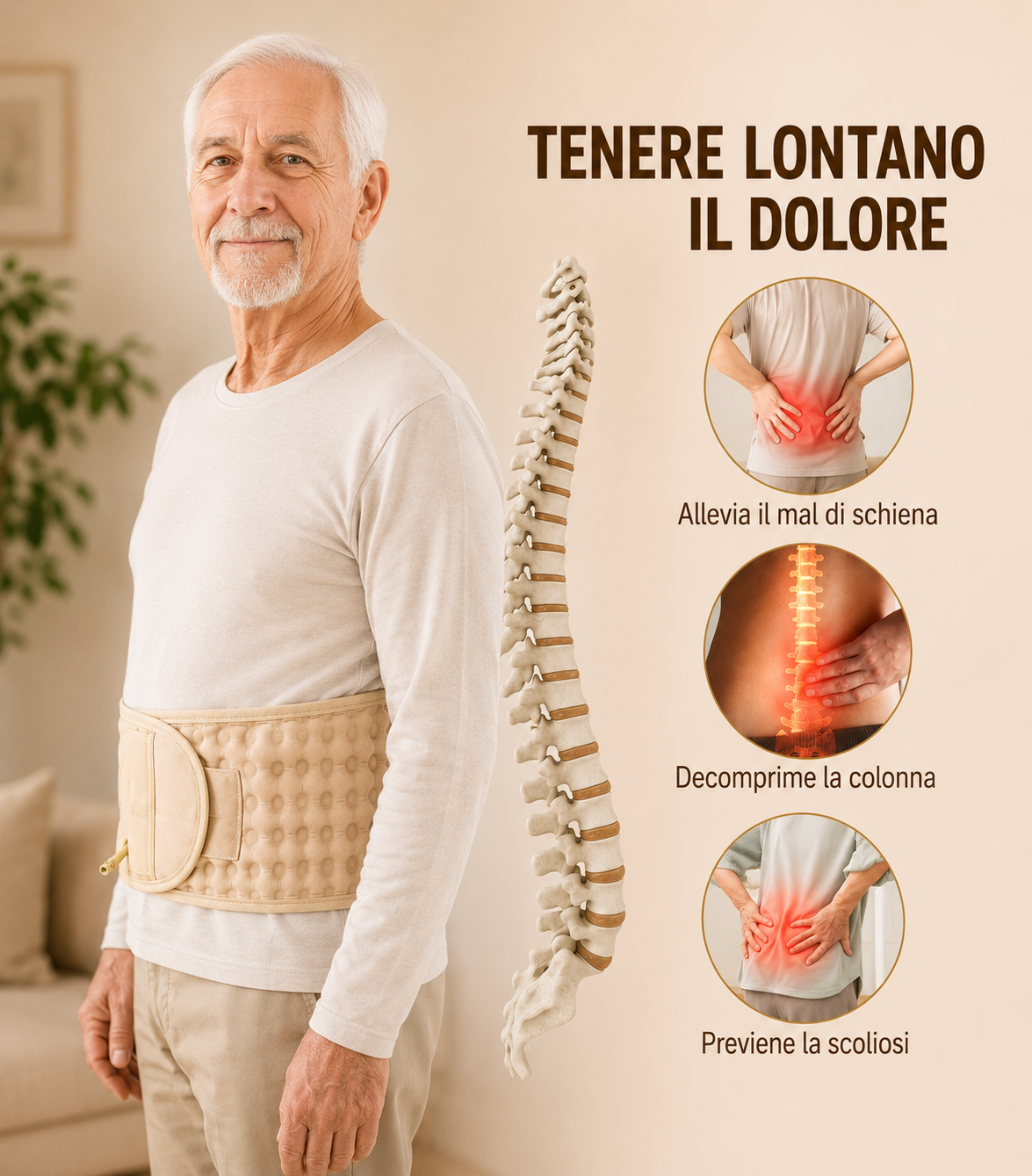 Tutore Lombare Gonfiabile per Decompressione della Colonna
