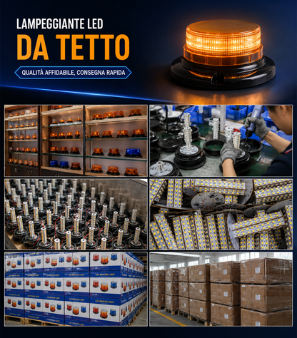 Lampeggiante solare impermeabile con base magnetica