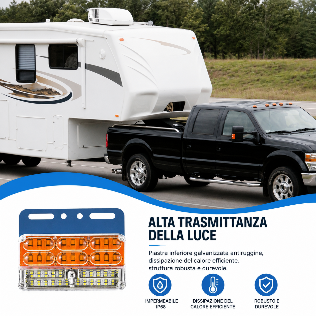 Luci di Posizione Laterali a LED 24V Impermeabili per Camion