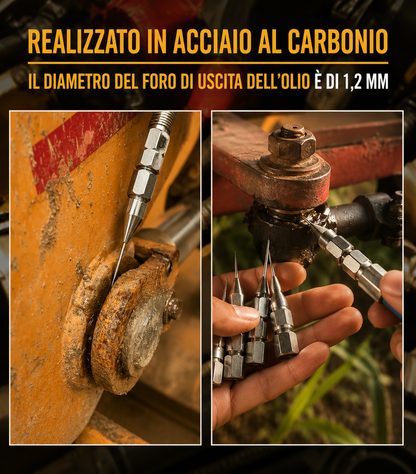 Set 5 Aghi per Pistola Ingrassatrice In Acciaio