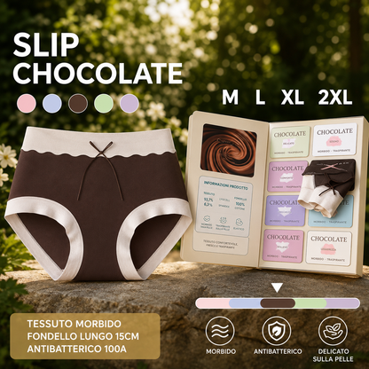 🍫 Confezione Regalo Intimo al Cioccolato – Dolce & Raffinato, Materiale in seta Tencel morbida e liscia, design aderente che valorizza le forme, Tecnologia antibatterica, antiumidità e protezione completa delle parti intime