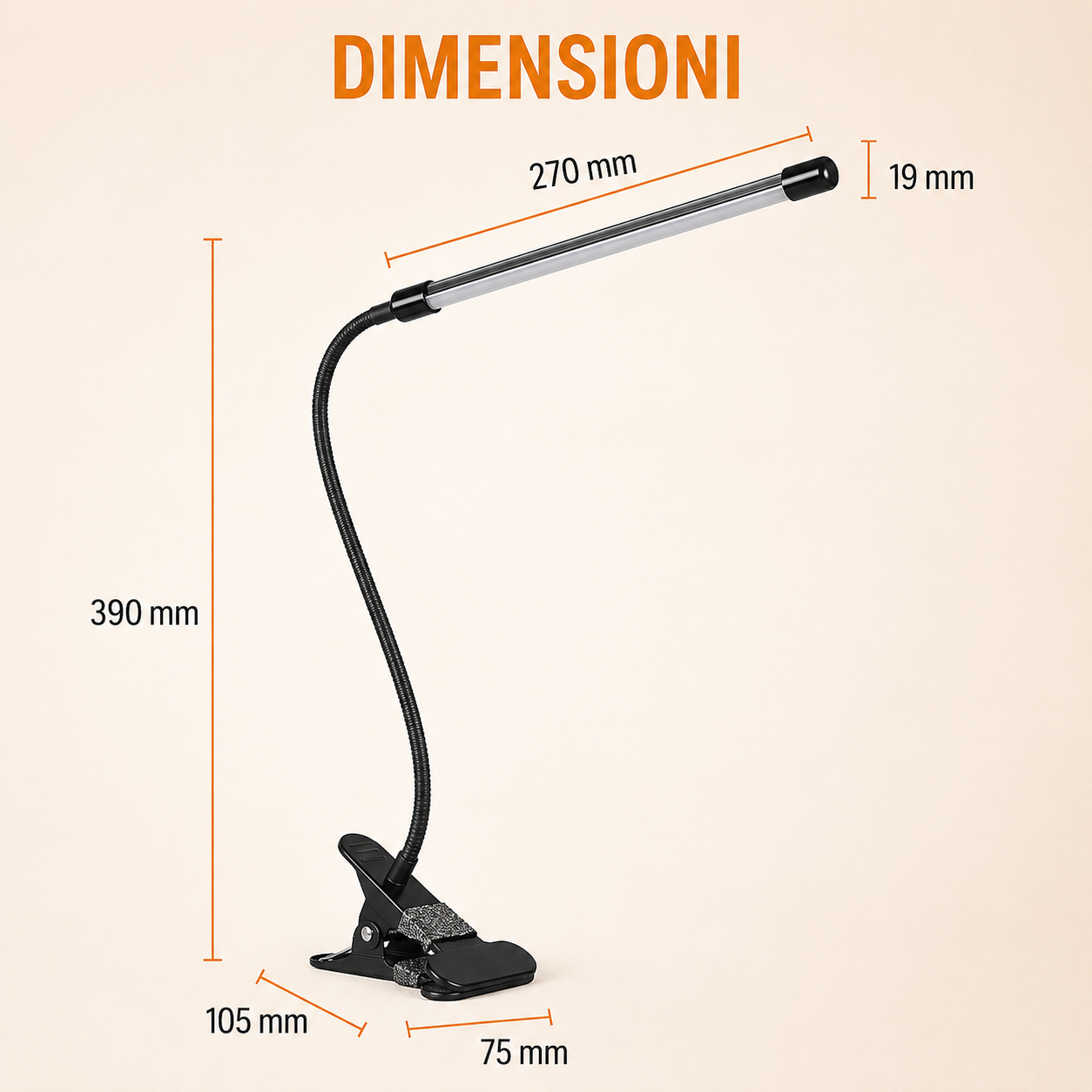 Lampada da scrivania a clip, lampada da lettura a LED