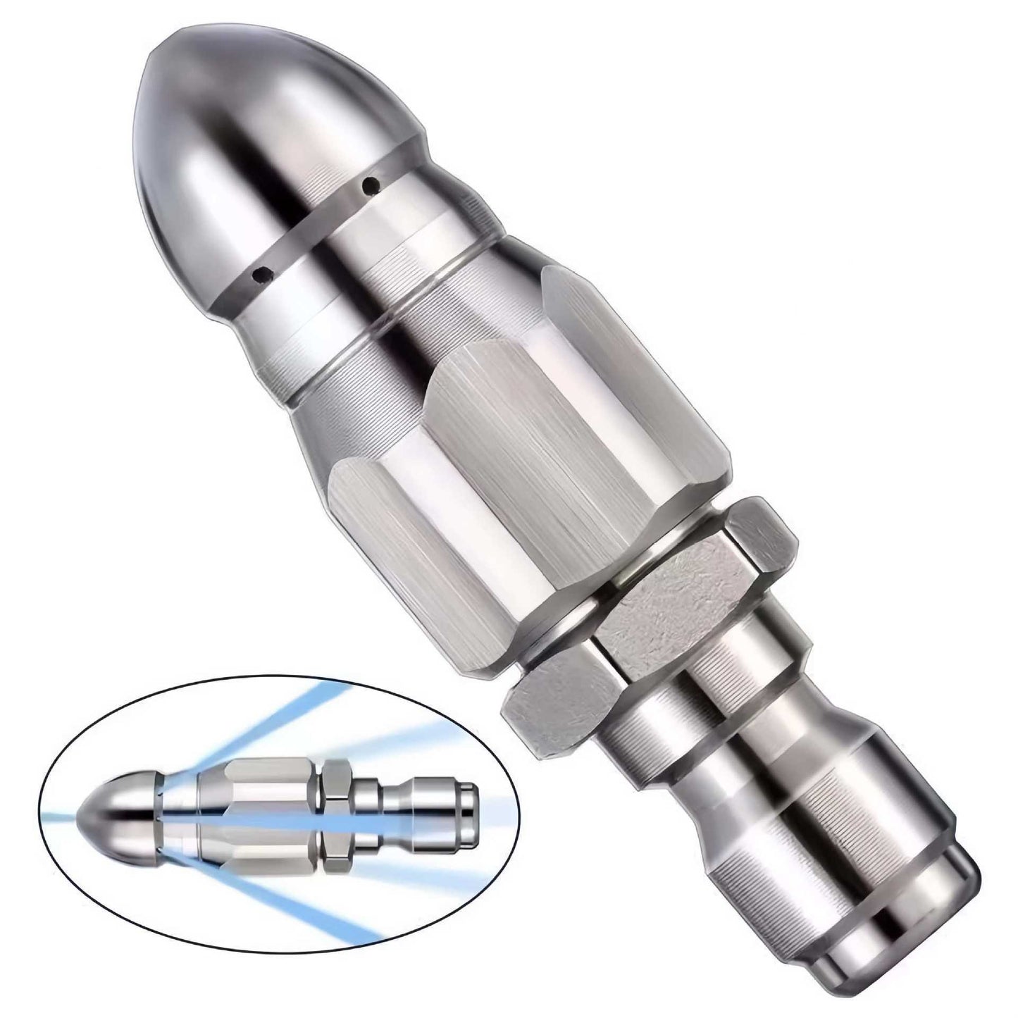 Ugello Sturatubi Alta Pressione in Acciaio Inox Autoavanzante