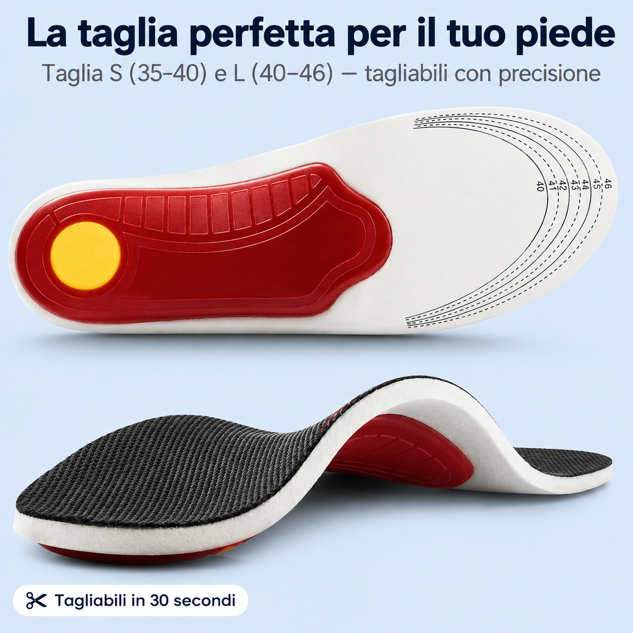 Solette ergonomiche antiscivolo per uso quotidiano
