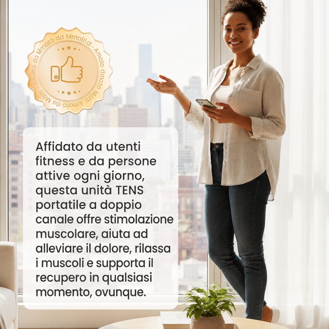 Elettrostimolatore muscolare portatile TENS a doppio canale