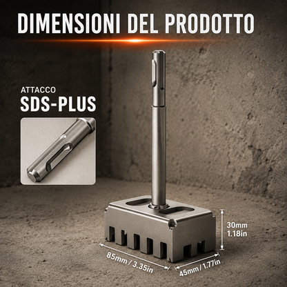 Fresa quadrata per foratura scatole elettriche da parete
