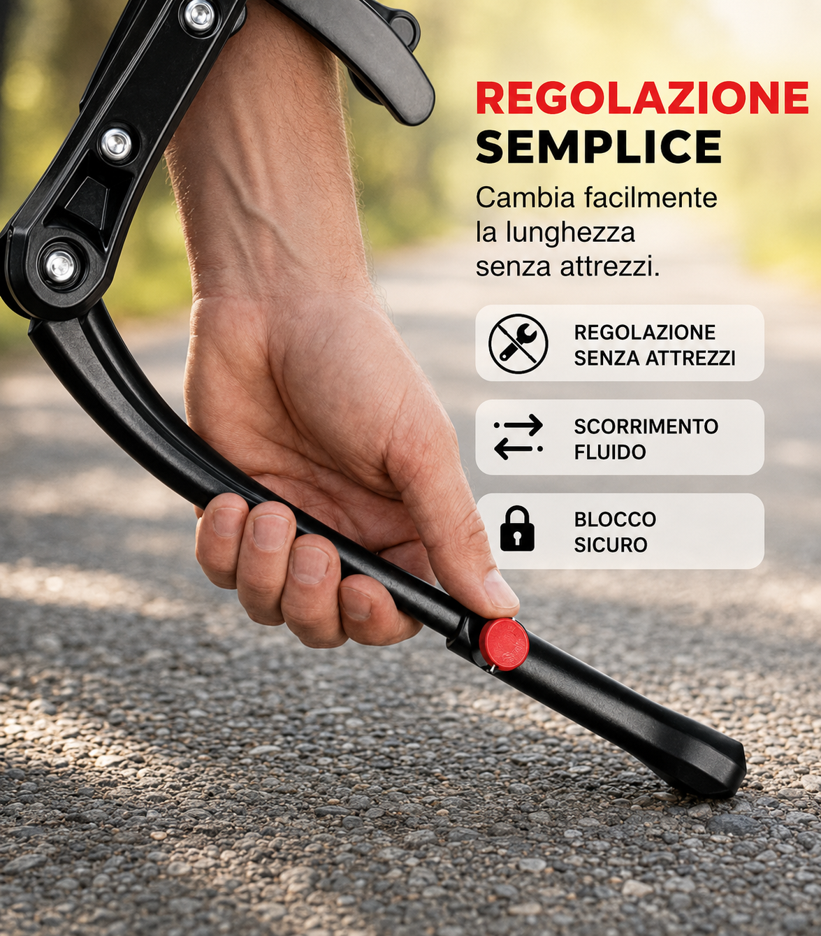 💥[Sconto 30%] Cavalletto per Bicicletta Regolabile in Lega