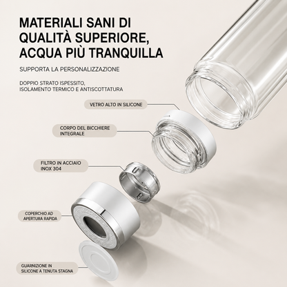 Bottiglia Termica in Vetro per Tè con Scatto