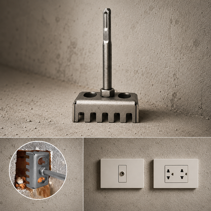 Fresa quadrata per foratura scatole elettriche da parete