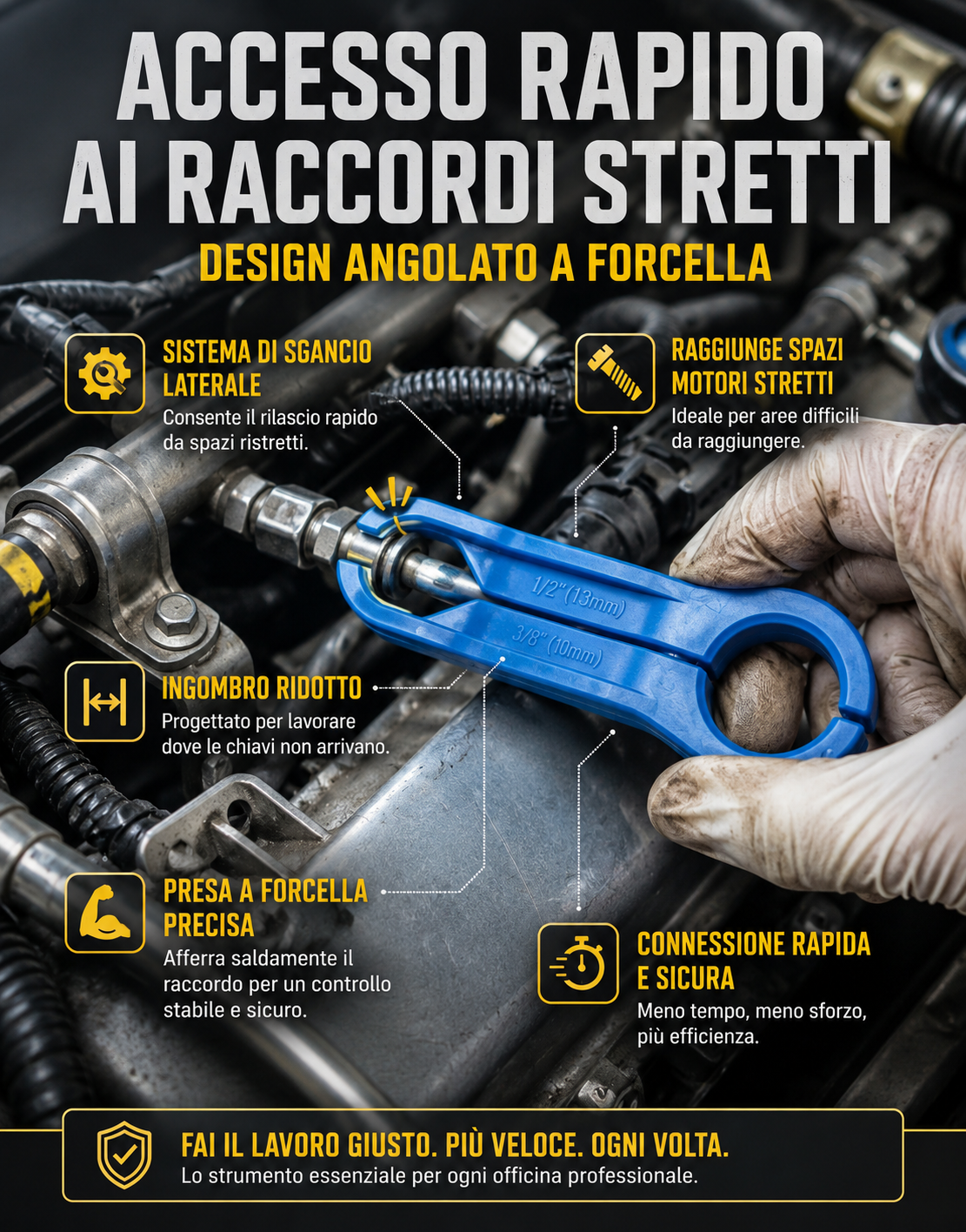 Kit di attrezzi per lo scollegamento delle linee del carburante