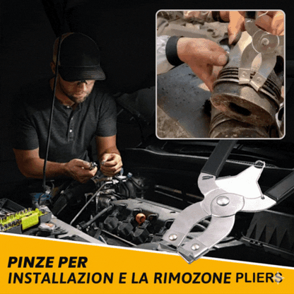 Pinza per fasce elastiche del pistone