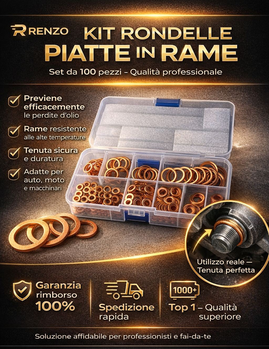 📀 Kit rondelle piatte in rame