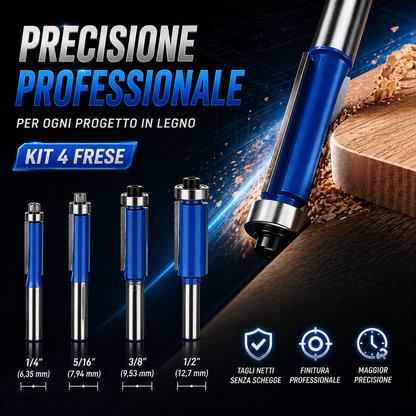 🔥Set 4 Frese a Spianare – Doppio Cuscinetto🛠️