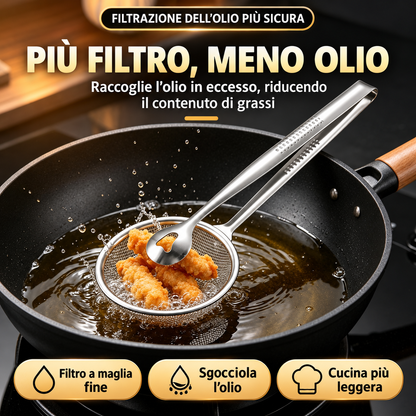 Pinza Scolafiltri per Frittura in Acciaio Inox
