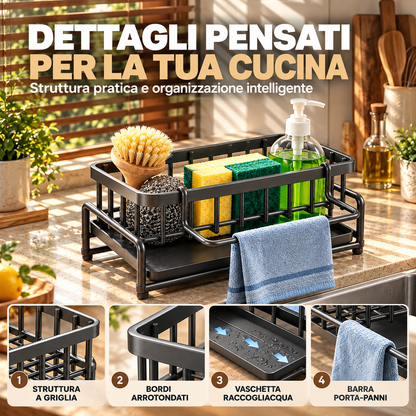 Scolapiatti Multifunzionale in Acciaio Inox per Lavello