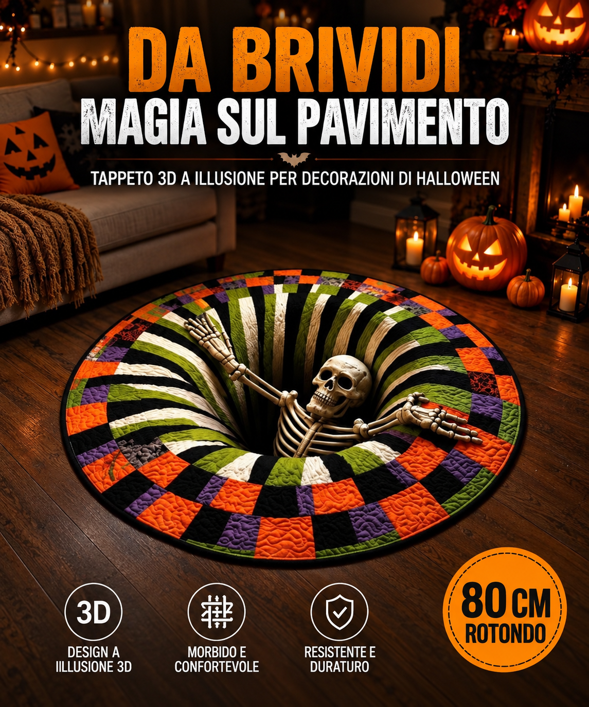 Tappeto Illusionistico 3D per Decorazioni di Halloween