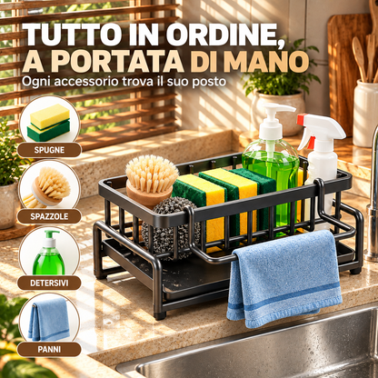 Scolapiatti Multifunzionale in Acciaio Inox per Lavello
