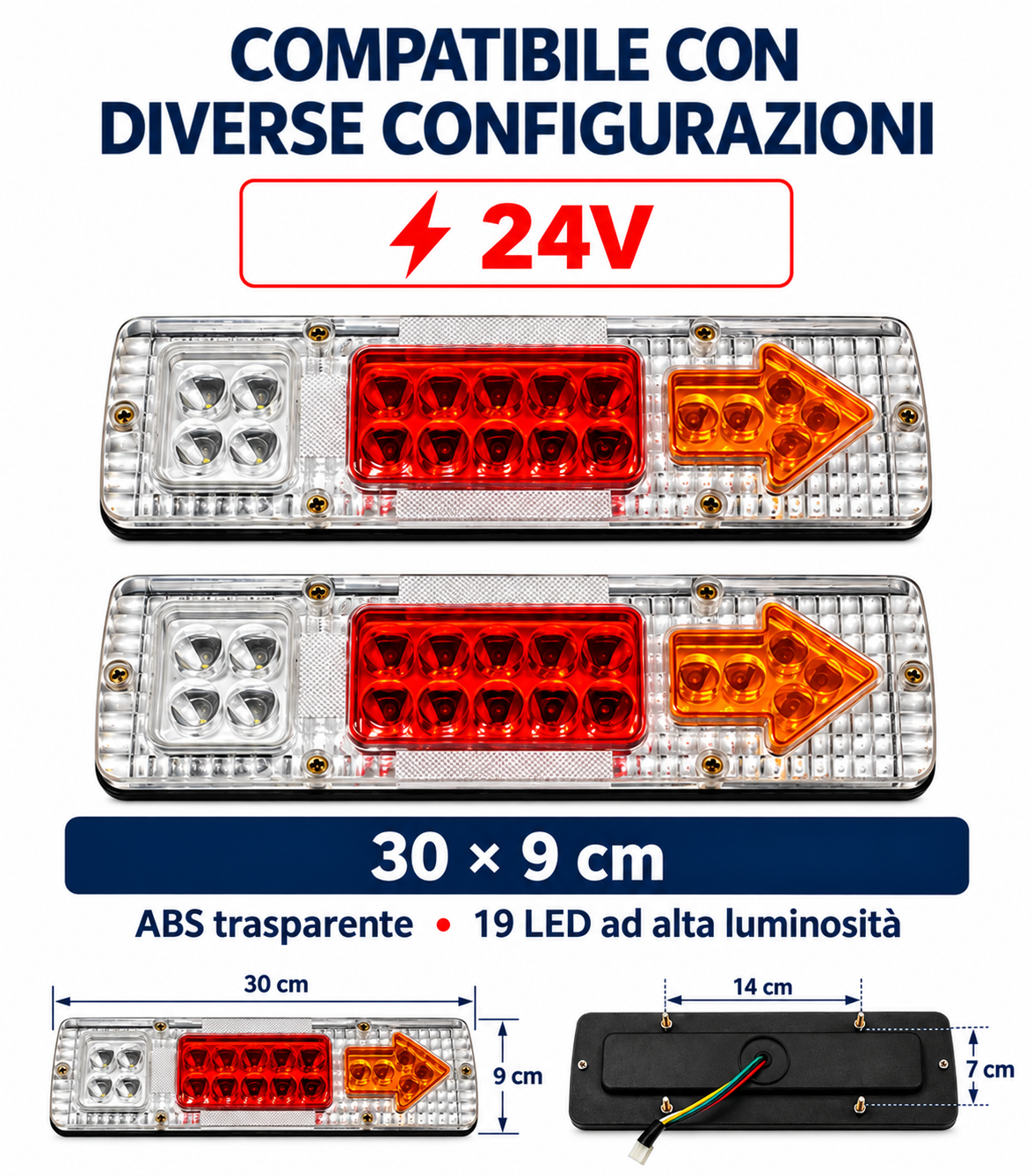 Fanale Posteriore a LED per Camion e Rimorchi