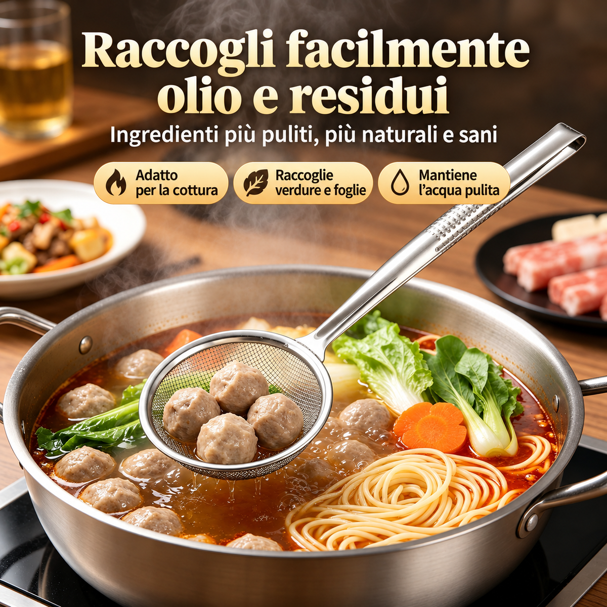 Pinza Scolafiltri per Frittura in Acciaio Inox