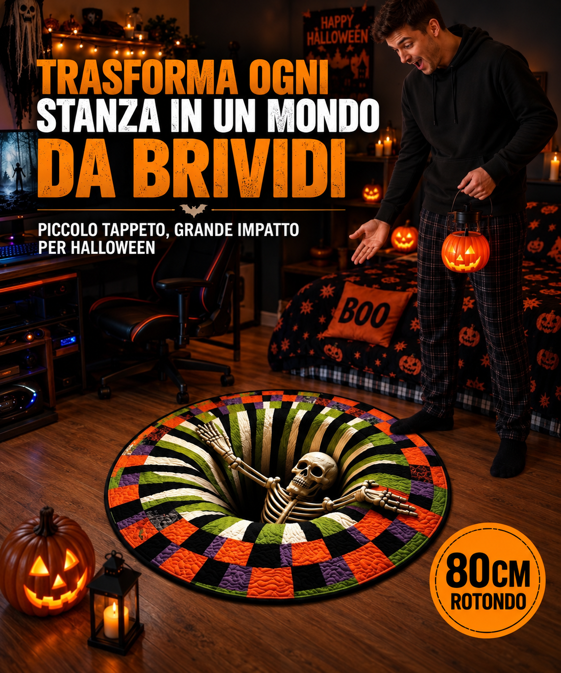 Tappeto Illusionistico 3D per Decorazioni di Halloween