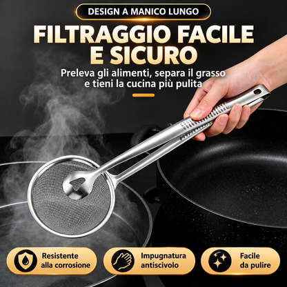 Pinza Scolafiltri per Frittura in Acciaio Inox
