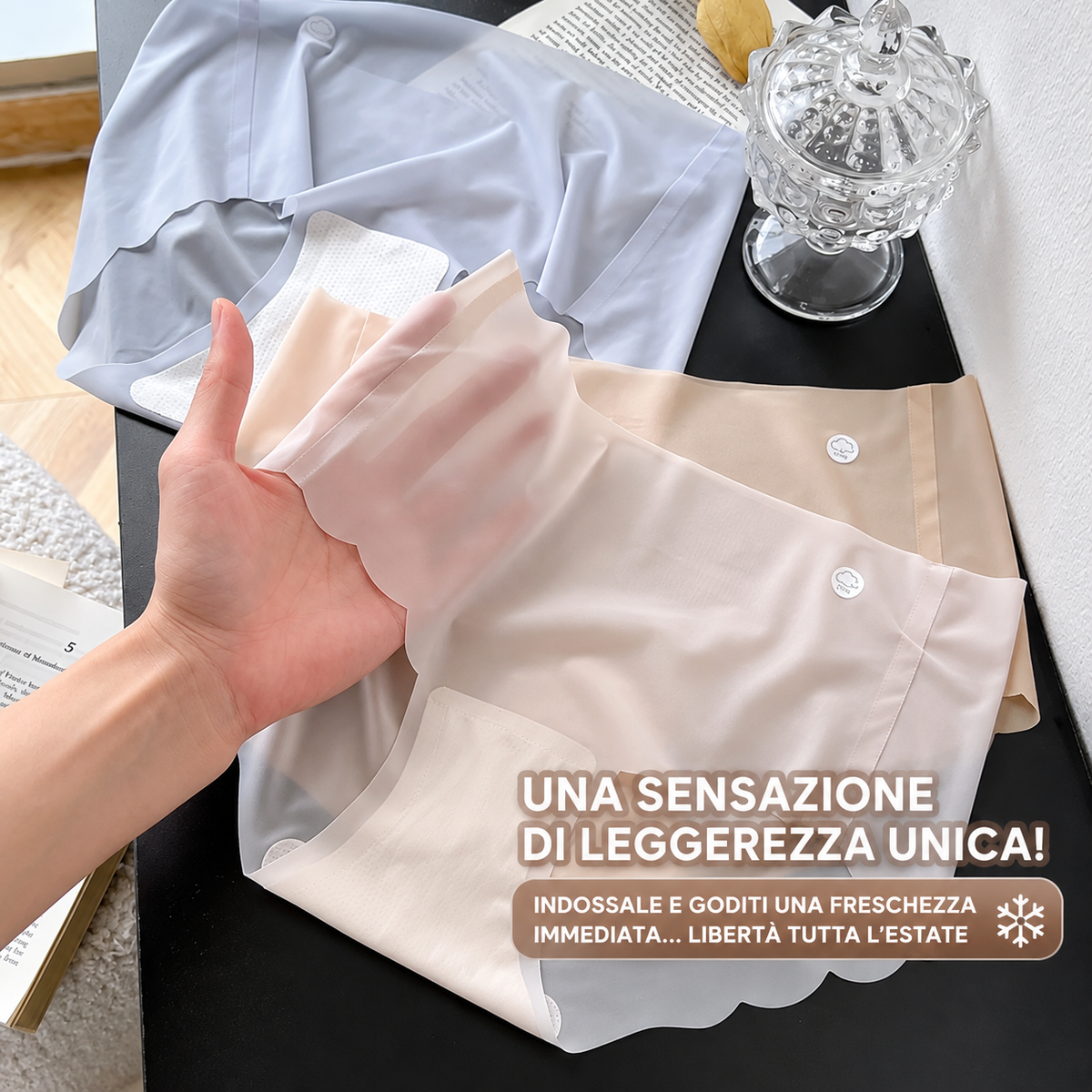Set da 4 Slip in Seta Ghiaccio – 4 Colori Assortiti