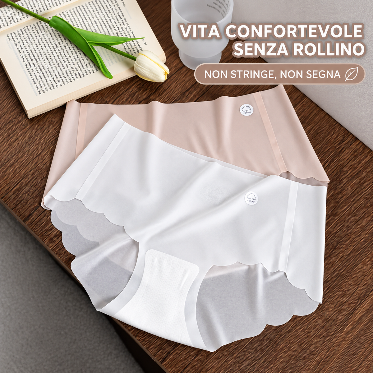 Set da 4 Slip in Seta Ghiaccio – 4 Colori Assortiti
