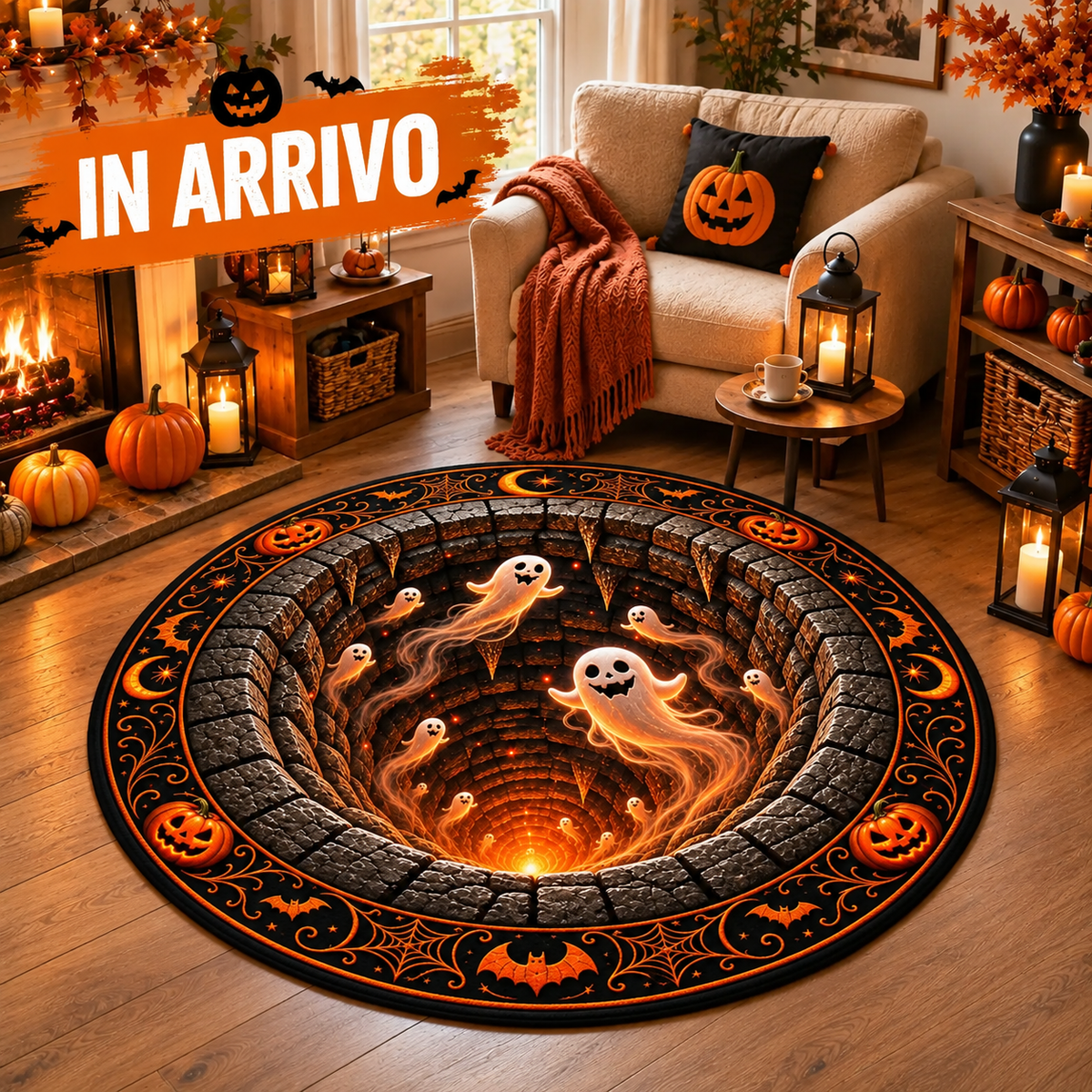Tappeto 3D Halloween con Scheletro