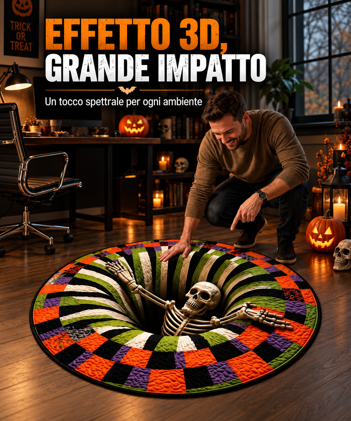 Tappeto Illusionistico 3D per Decorazioni di Halloween