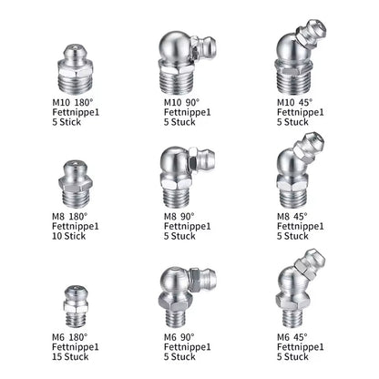 Kit di raccordi per grasso metrici