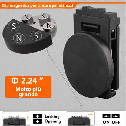 Clip magnetica per cintura per attrezzi