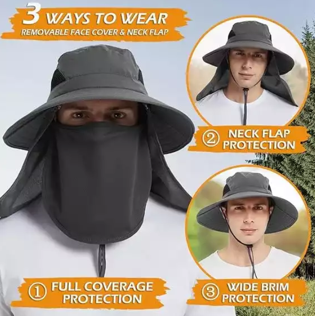 Cappello con ampia visiera a tre lati